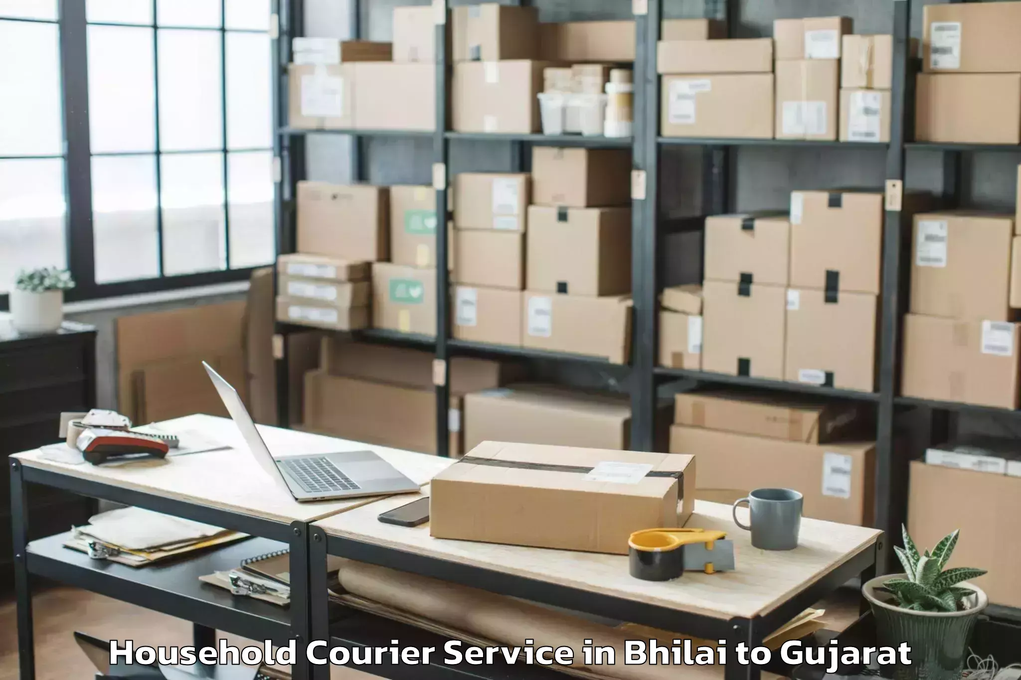 Reliable Bhilai to Valia Household Courier